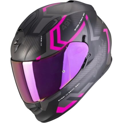 Casco Integral Moto Scorpion EXO-491 Rosa Negro Mate